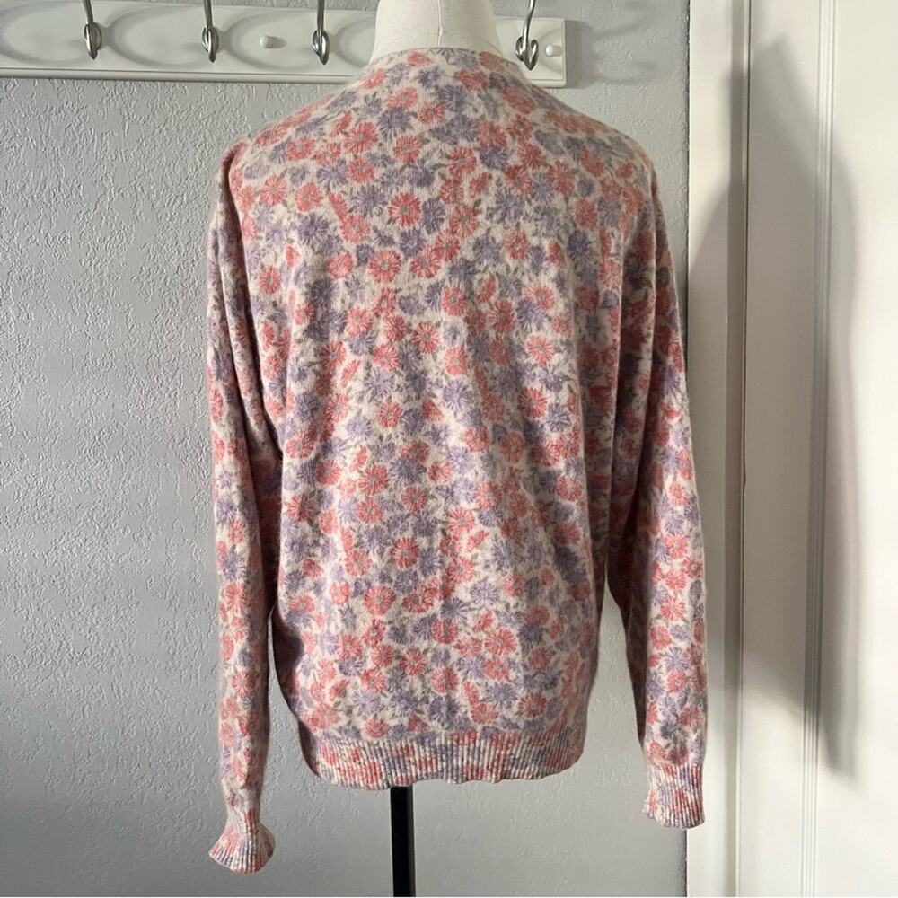Vintage United Colors of Benetton Floral Angora Wool Blend Cardigan Sweater - Picture 4 of 9